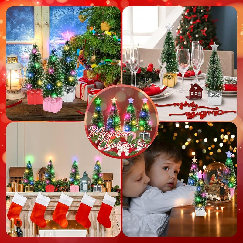 BEFANS Mini Christmas Tree with Lights, 8 Pack Tabletop Christmas Tree with Lights for Indoor Christmas Decorations Holiday Party Ornagment, Christmas Centerpieces for Tables (8) - Image 5